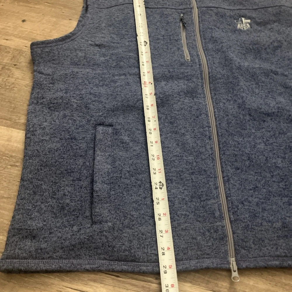 Johnnie O Vest Mens 2XL Full Zip Fleece Blue Wake‎ Heather Zipped FCA Logo